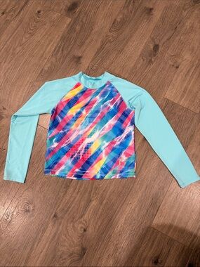Reel Legends Rashguard Swim Shirt - Girls size large (6)  summer beach pool kids